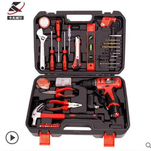 KRAFTWELL 충전식 전기 드릴 가정용 전기 드라이버 충전식 리튬 배터리 수리 핸드 전기 드릴 세트 도구