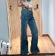 女2025高腰弹力宽松拖地喇叭裤 2026直筒喇叭裤 女B 73171春款 JEANS