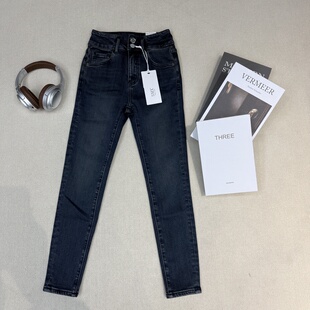 高腰四面弹显身材九分裤 SMX 新款 女2025冬季 98328加绒铅笔牛仔裤