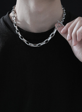 钛钢拼接古巴链不褪色毛衣链