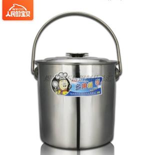 优质加厚不锈钢提桶带盖提油桶大汤桶家用单底水桶韩国泡面锅