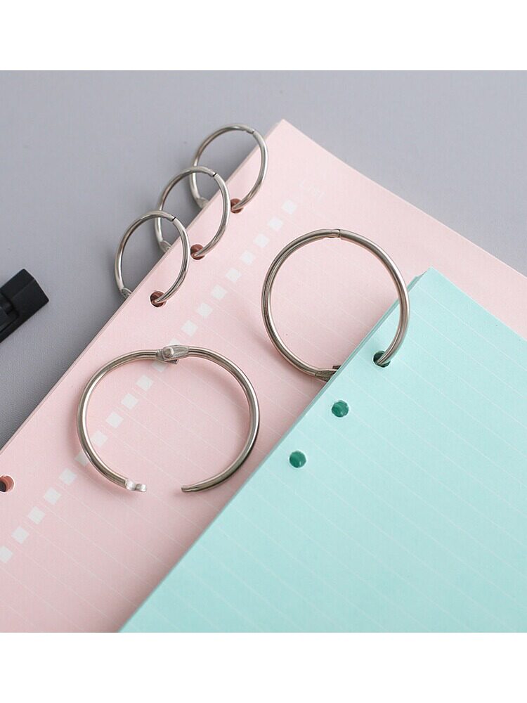 금속 루스 리프 책 반지 철 반지 오픈 버클 책 반지 사진 DIY 루스 리프 바인딩 철 반지 카드 반지 단어 카드 반지