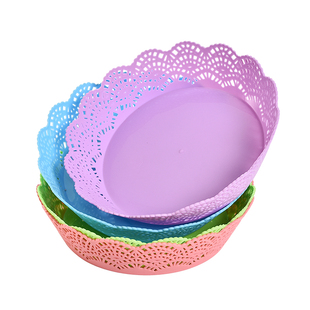 欧式 镂空花边纹瓜果盘多功能零食糖果盘干果水果收纳盘厨房果蔬盘