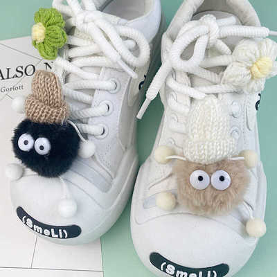 ins可拆卸毛绒煤球鞋扣