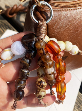 新中式满愿多色珠饰挂饰包包挂件高级感小众手工串珠配饰复古吊坠