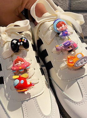 ins立体可爱卡通鞋带扣可拆卸diy创意儿童鞋花鞋子装饰适配德训鞋
