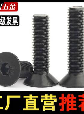 10.69级沉头内六角螺丝2黑平头内六角3螺栓MMM4M5mm8m10M12M16M20