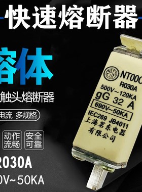 快熔NT00C NH00C RT20 R030A 熔断器熔芯体32A 63A 80A 100A 160A