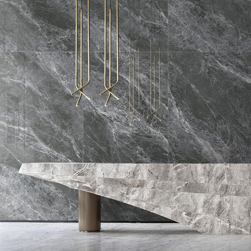 900*1800*6mm陶瓷薄板黑珍珠深灰内墙面砖大理石地面翻新超薄瓷砖