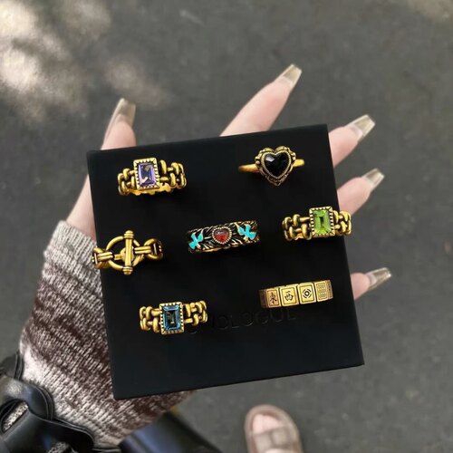 复古做旧开口戒指独白飞鸟925银