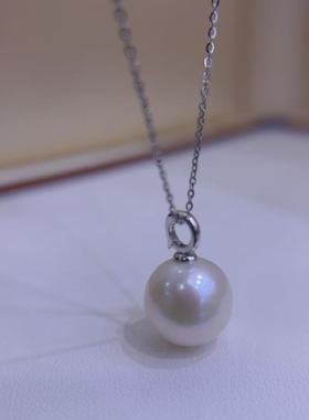 【六月粉丝专享】能扣白珠13-14mm淡水珍珠S925银