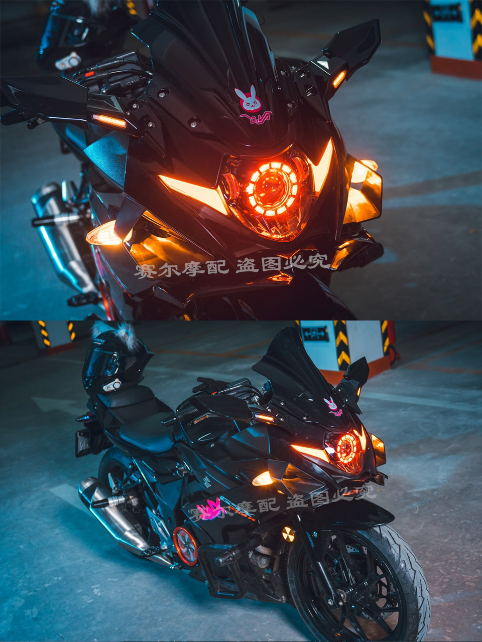 铃木gsx250r大灯led透镜总成天使眼转向灯远近光恶魔眼超亮可变光