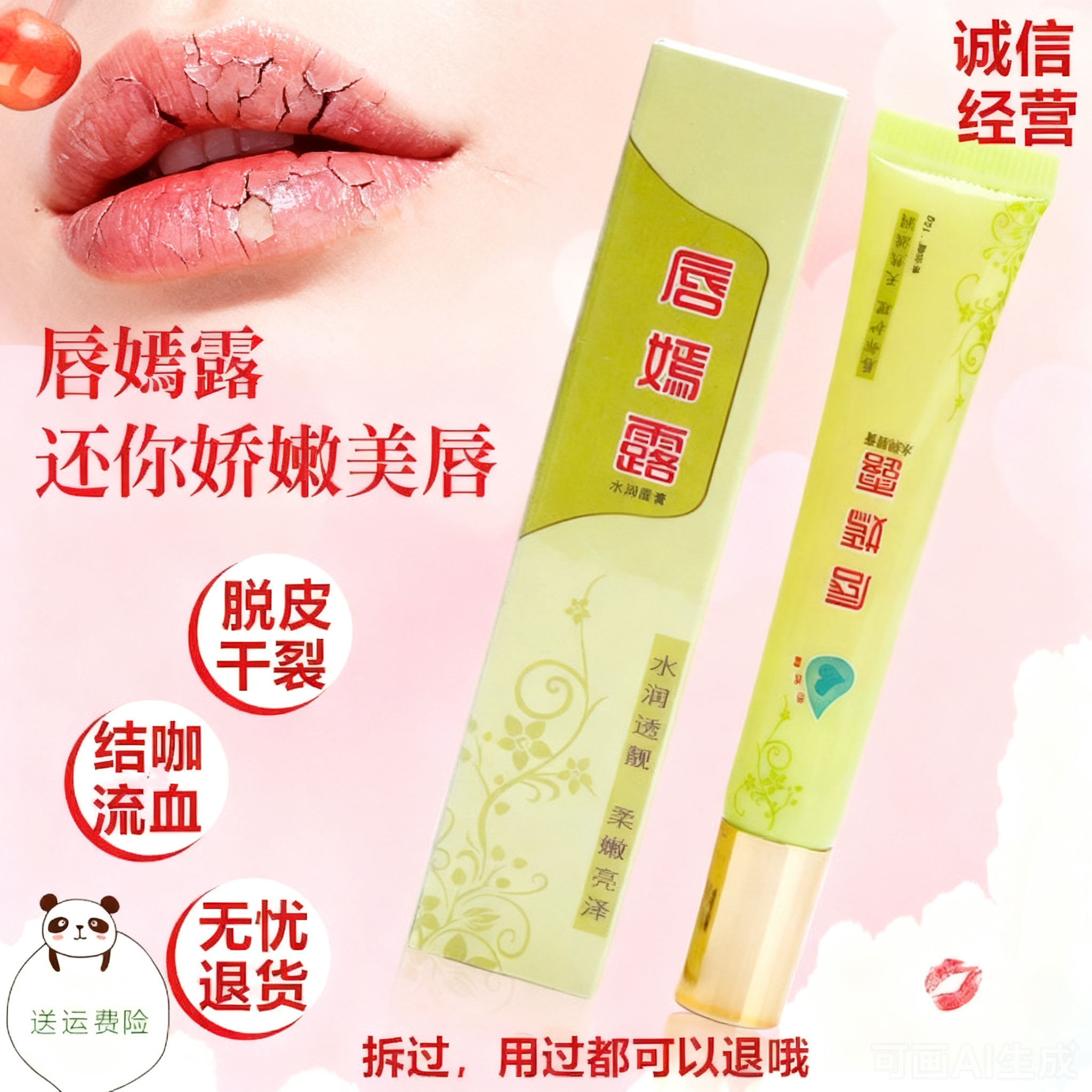 干裂脱皮结咖唇膏唇嫣露唇炎唇部
