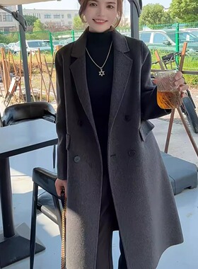 【山羊绒+天丝】2高奢气质显瘦保暖小个子定制双面羊绒大衣2501