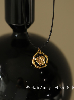 法式毛衣链金色复古首饰
