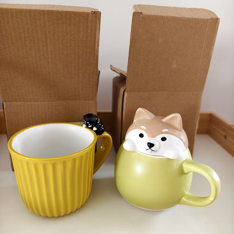 正版decole柴犬可爱陶瓷杯水杯