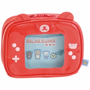 日本采购san-x轻松熊游戏世界可爱造型双层收纳包化妆包防水 现货