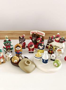 日本正版decole24圣诞小红帽系列雪洞系列猫咪装饰摆件场景模型