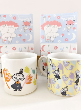 日本正版山加商店moomin姆明亚美花朵陶瓷杯咖啡杯水杯现货