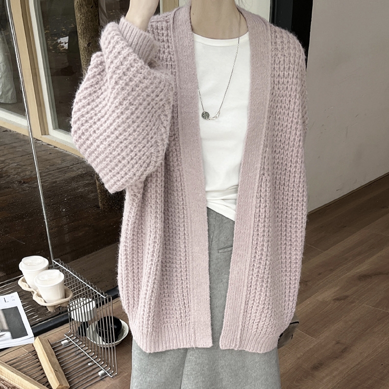 GRACETINA HOO｜法式简约慵懒通勤｜羊毛宽松长款毛衣开衫女秋冬