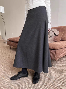 GRACETINA HOO｜法式小香风高智感通勤｜天丝棉层次褶半裙女秋冬