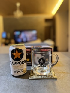 日本产 sapporo 札幌啤酒广告杯玻璃杯水杯带手把，全新带盒