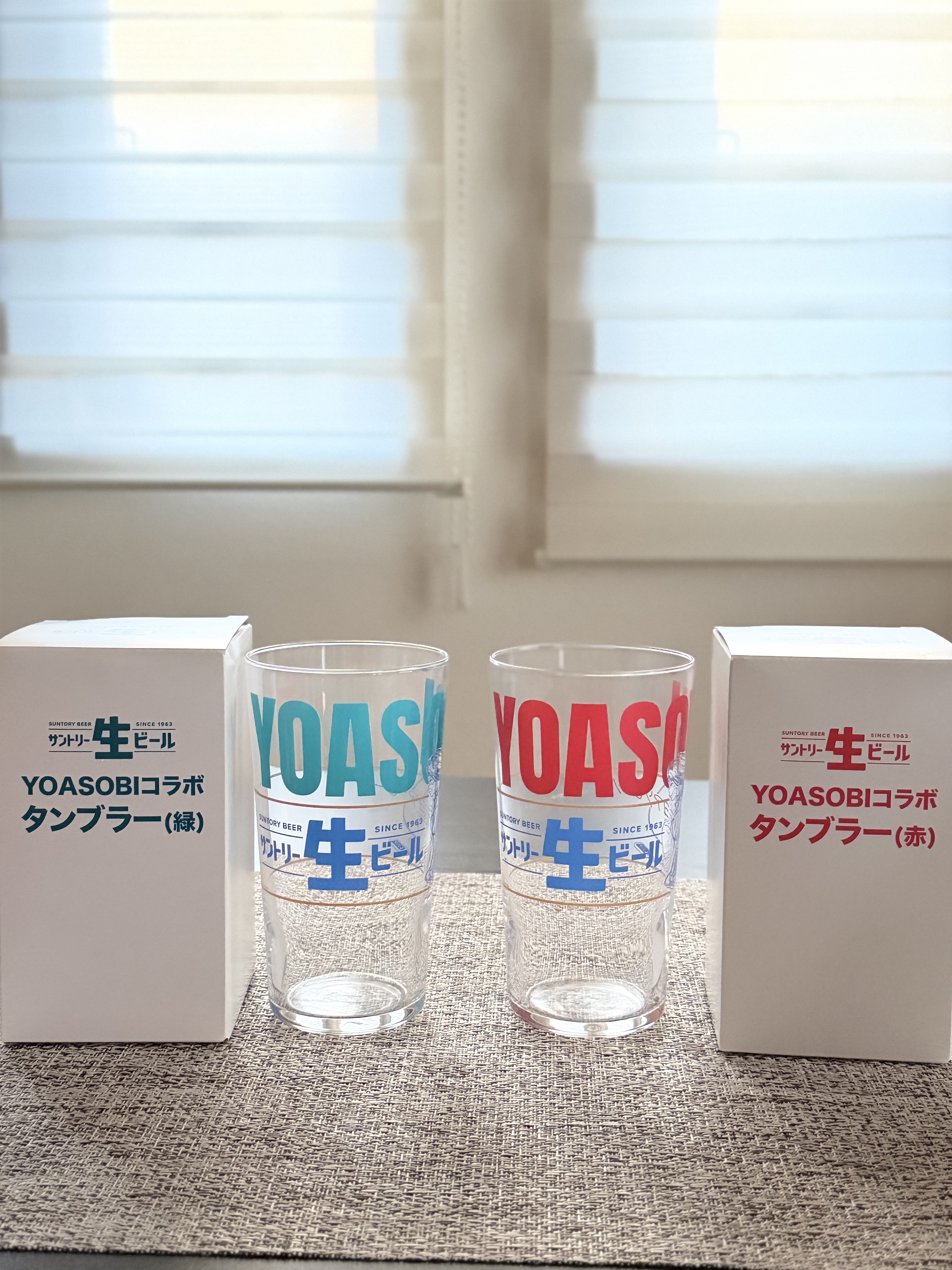 实拍极稀有YOASOBI三得利联名漫画款超限定啤酒杯一对日本直邮