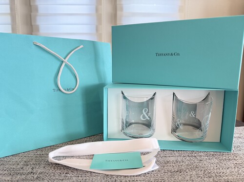 实拍 Tiffany & Co. 蒂芙尼玻璃对杯水杯玻璃杯酒杯仅此一对