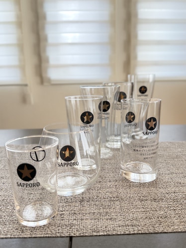 全新日本SAPPORO三宝乐黑标金星玻璃扎啤杯双层玻璃杯直饮杯整套