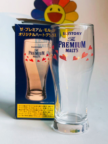 现货限定 日本SUNTORY三得利PREMIUM MALT'S啤酒杯爱心情人节礼物