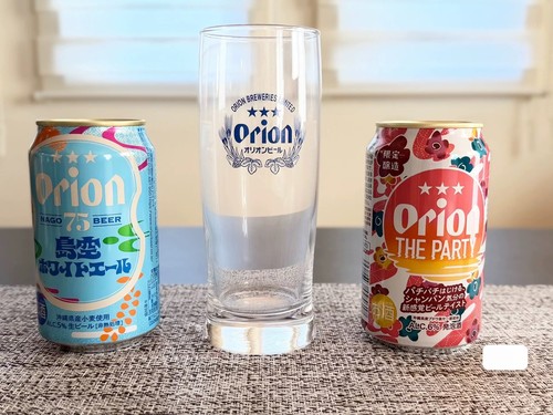 国现秒发日本冲绳Orion奥利恩啤酒杯直饮杯日本进口玻璃杯