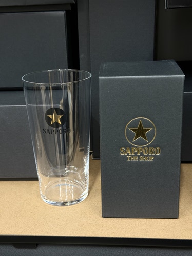 限定银座店用杯420ml日本三宝乐黑标金星玻璃啤酒杯带原包装盒