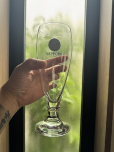 sapporo 札幌啤酒杯水杯玻璃杯稀缺款高脚杯日本产