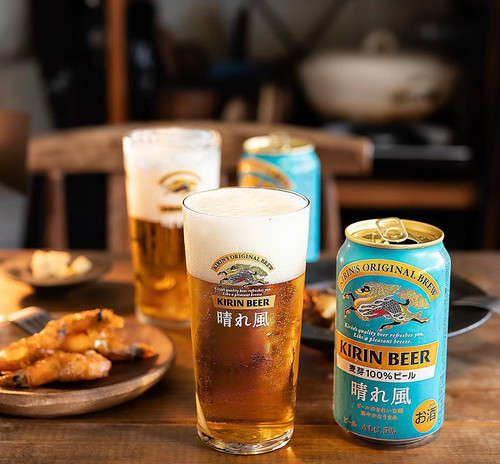 国现秒发日本麒麟KIRIN一番搾生啤进口玻璃杯啤酒杯扎啤杯晴风
