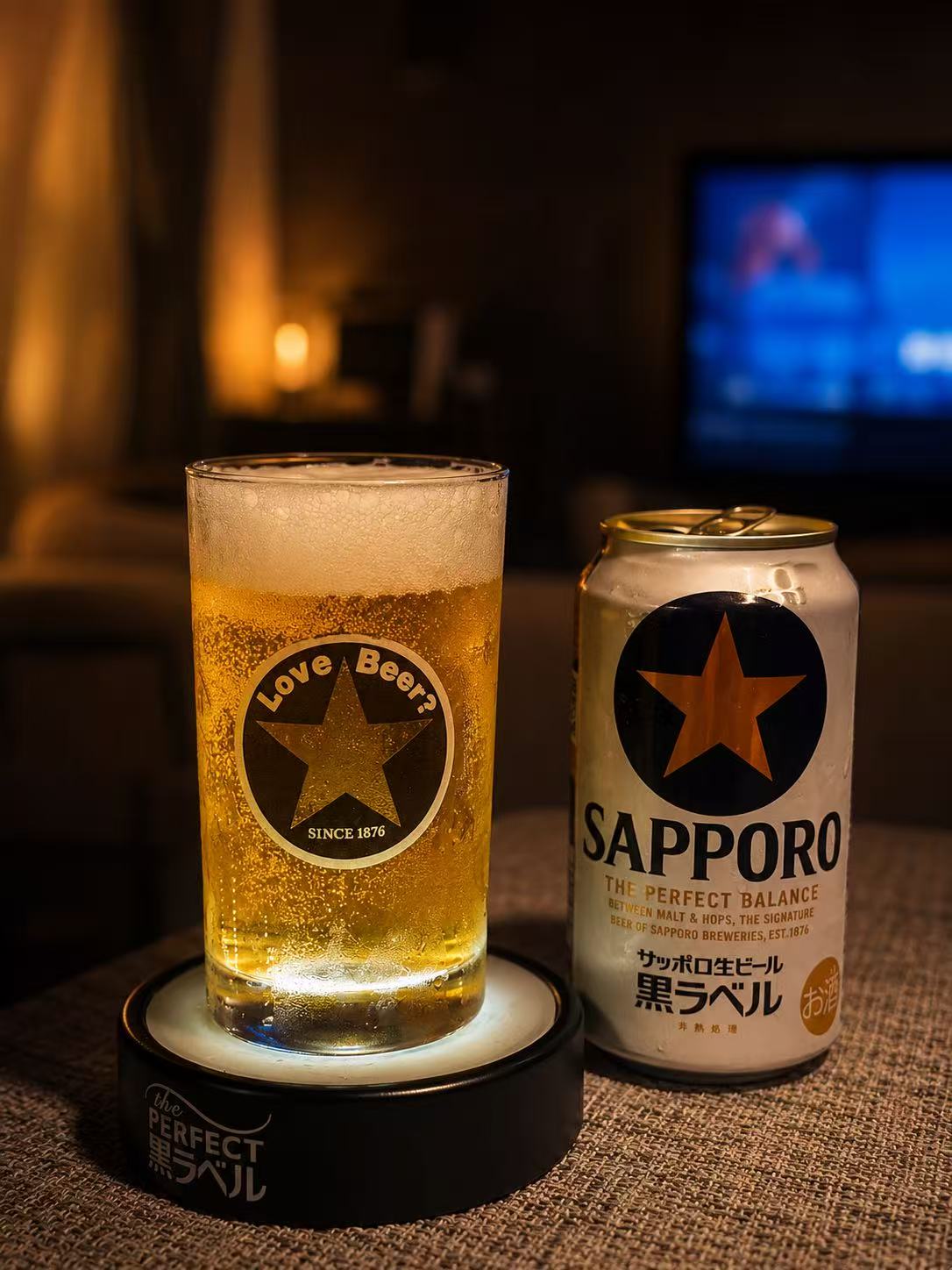 国现秒发日本SAPPORO三宝乐镂空白标变色限量啤酒杯小杯型稀少款