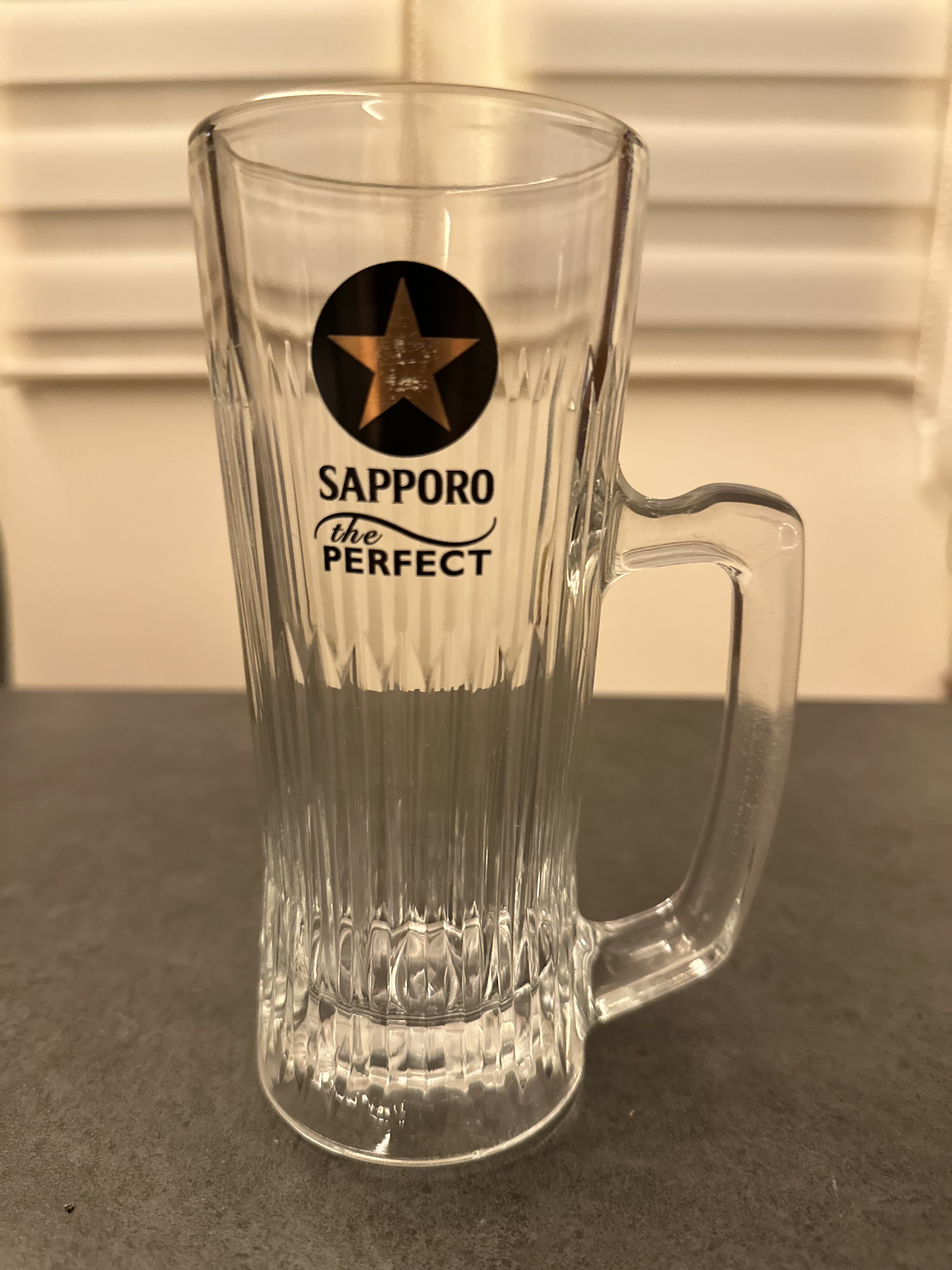 日本札幌啤酒 perfect 系列生啤酒杯玻璃杯扎啤杯高脚杯带把