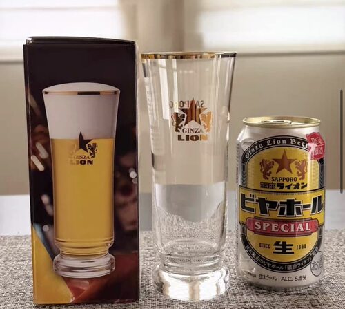 国现秒发日本札幌sapporo银座限定啤酒杯日本产带盒400ml