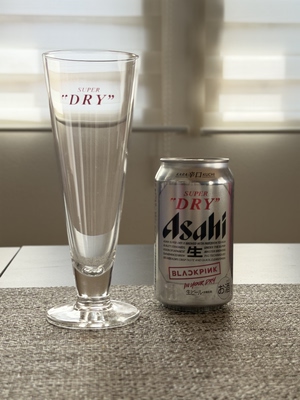 日本朝日Asahi super dry日本制高脚限定啤酒杯拉格杯可冷冻冰杯
