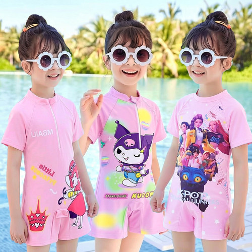 KPOP女童卡通连体泳衣夏季库洛米