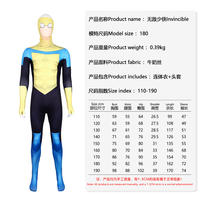 "Invincible Young Hero 4 Halloween cosplay Costume: All-rounder Tight-fitting Jumpsuit Performance. thumbnail 5