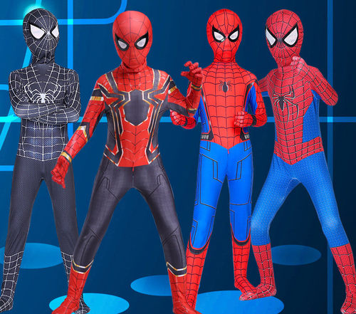 男孩子Cosplay非凡的蜘蛛侠儿童英雄归来连体动漫Cos角色扮演服装