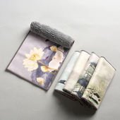 高档吸水茶巾棉麻茶台布五倍吸水加厚毛绒喷绘禅意茶具养壶巾抹布