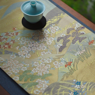 樱花织金仿西阵织茶席织锦茶垫