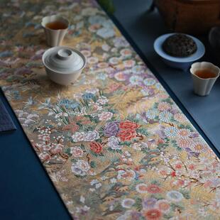 引之西阵织高端茶席织锦茶垫真丝茶礼品精致织金织银茶旗正绢桌旗