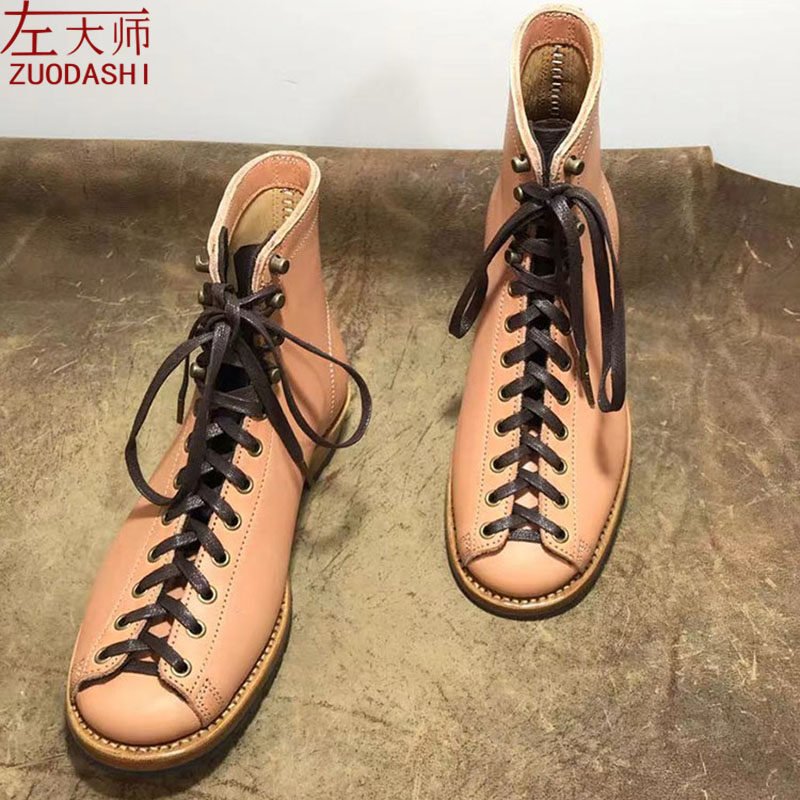 左大师1639-4-2B手工固特异工艺枥木皮高帮马丁靴工装靴拳击靴