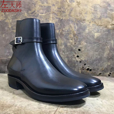 左大师1667-2-2B手工固特异定制maryam马皮英伦骑士焦特布尔马靴