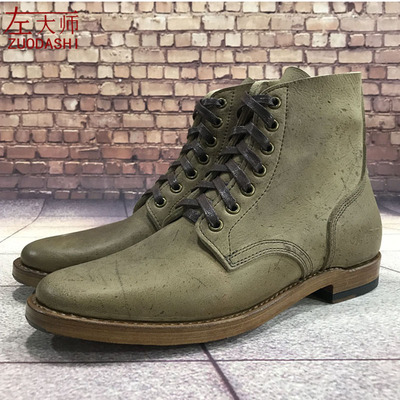 左大师1639-1-1B手缝固特异英国kudu野生羚羊皮大逃亡马丁靴