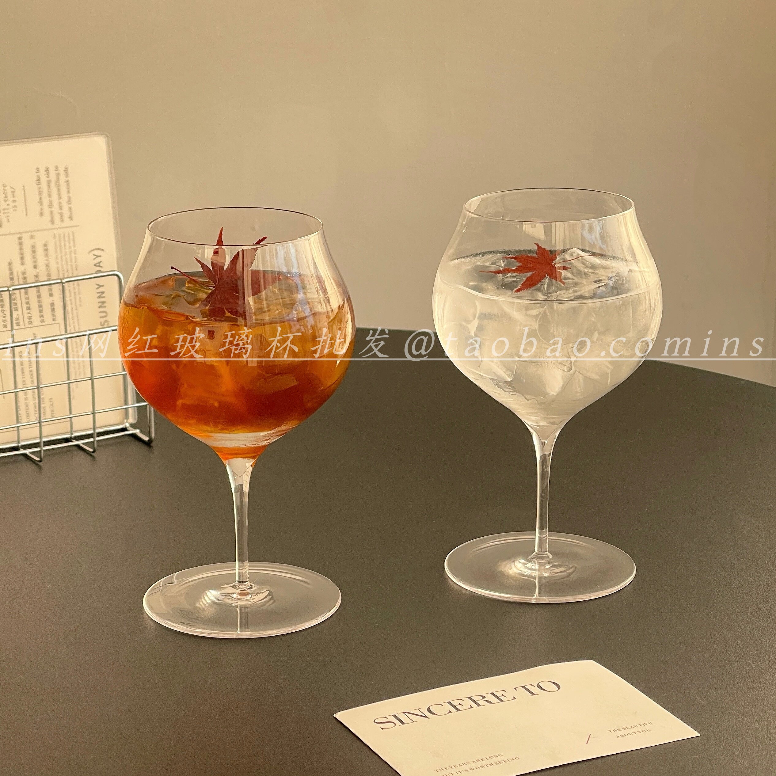 ins风大肚红酒杯鸡尾酒杯