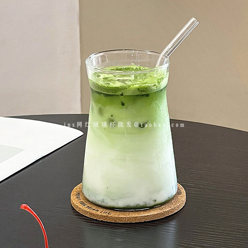 网红简约透明玻璃咖啡杯