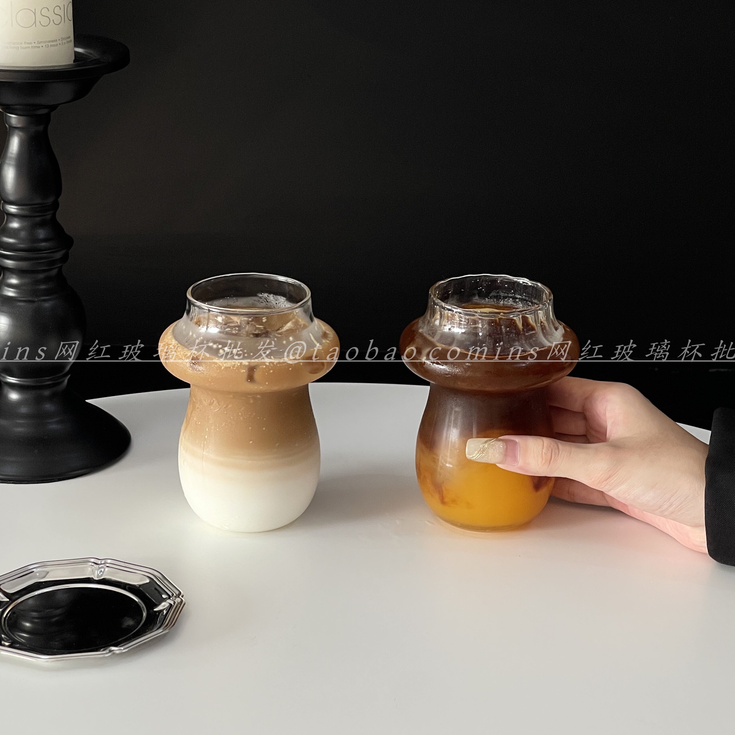 蘑菇设计玻璃杯ins风耐热水杯